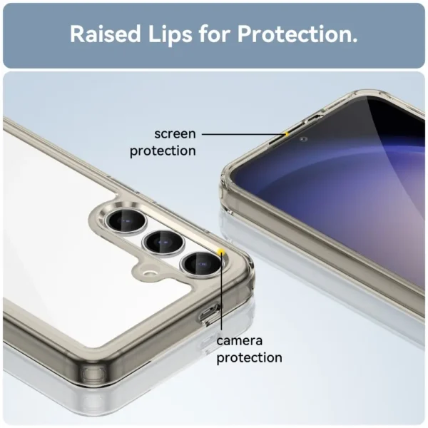 carcasa-galaxy-samsung Estuche Transparente Gris Samsung Galaxy S24 TPU + Acrílico Antirrayaduras - Imagen 3