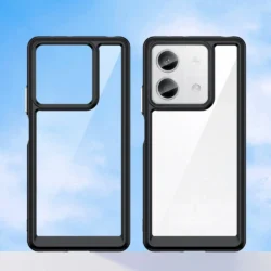 Estuche Negro TPU para Xiaomi Redmi Note 13 5G + Respaldo Transparente de Acrílico