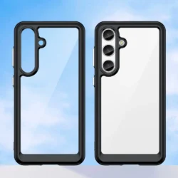 Estuche Transparente Negro Samsung Galaxy S24 TPU + Acrílico Antirrayaduras
