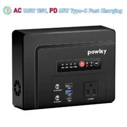 Estación de Energía Portátil Powkey 100W con Batería de 97.68Wh - AC/DC/USB/PD65W