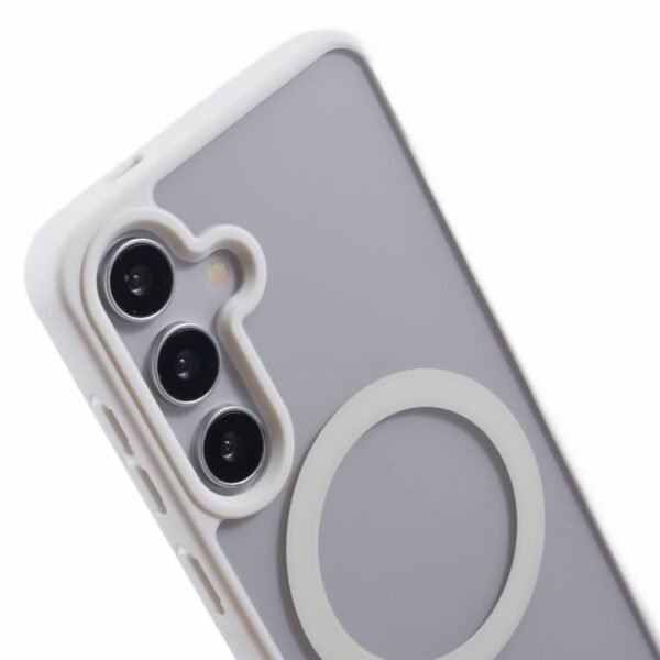 Funda para Samsung Galaxy S23 FE compatible con MagSafe a prueba de golpes PC+TPU cubierta transparente para teléfono - Blanco - Imagen 2