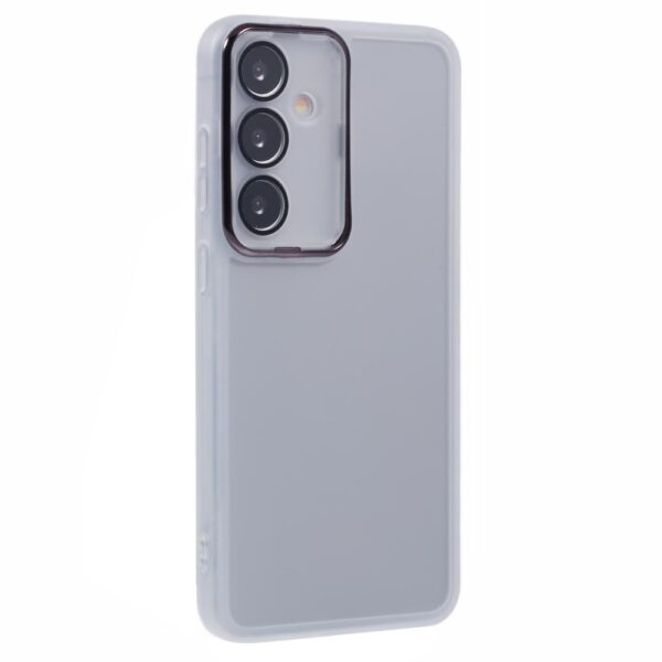 Serie DKSM para Samsung Galaxy A15 5G / A15 4G Funda con marco de cámara galvanizada Cubierta de teléfono TPU - Blanco transparente - Imagen 2