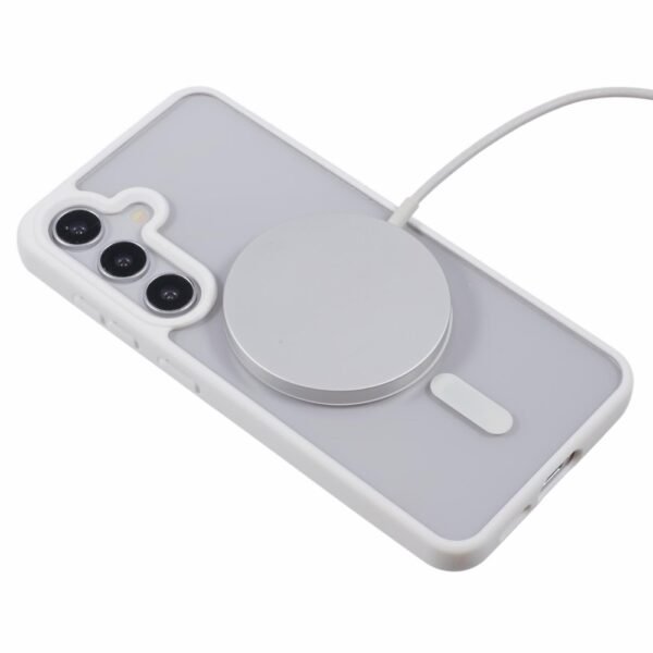 Funda para Samsung Galaxy S23 FE compatible con MagSafe a prueba de golpes PC+TPU cubierta transparente para teléfono - Blanco - Imagen 5