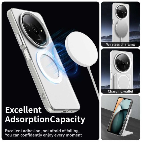 Funda para Xiaomi Redmi A3 4G / A3x 4G / Poco C61 4G compatible con MagSafe PC+TPU+PET cubierta trasera del teléfono - Blanco - Imagen 3