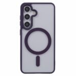 Funda para Samsung Galaxy S23 FE compatible con MagSafe a prueba de golpes PC+TPU cubierta transparente para teléfono - Púrpura oscuro