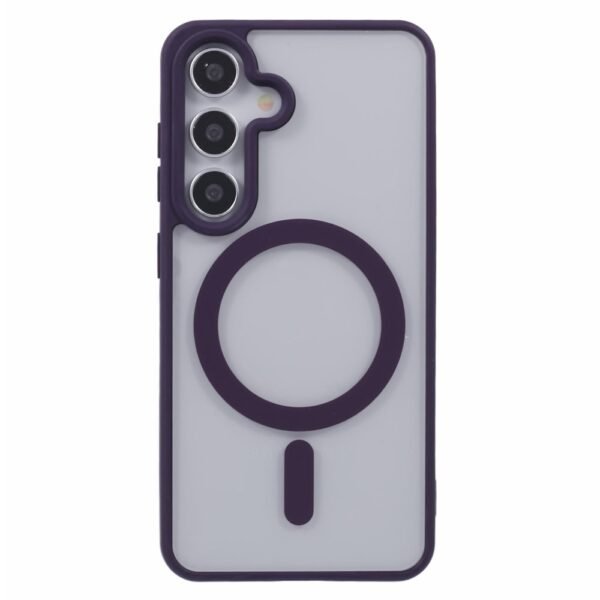 Funda para Samsung Galaxy S23 FE compatible con MagSafe a prueba de golpes PC+TPU cubierta transparente para teléfono - Púrpura oscuro - Imagen 4