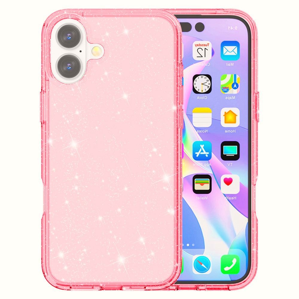6601101988A- PHONE COVER - PINK CaseiPhone 16 – Glitter Rosa - Imagen 1