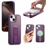 Case Magnética con Correa para iPhone 15 –Antigolpes – Color Morado - Imagen 3