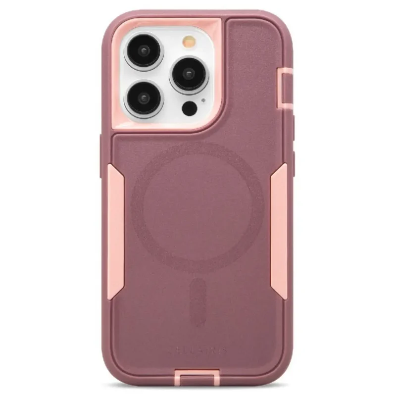 Case Cellairis Rapture Rugged para iPhone 15 Pro Rose/Mulberry con MagSafe