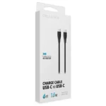 Cable de carga 6FT USB-C a USB-C 60W - Negro