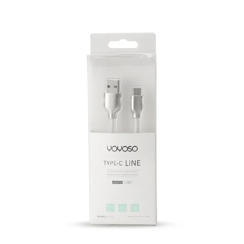 Cable de datos Type-C Fish-Screen Zinc Alloy - White