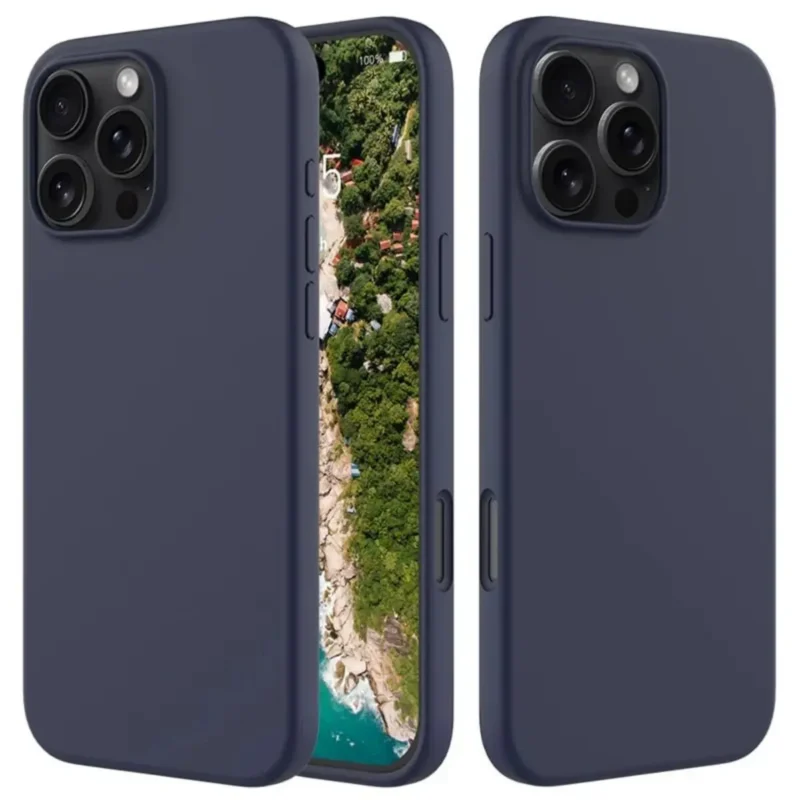 Case Anti-Drop Liquid Silicone para iPhone 16 Pro Max - Midnight Blue