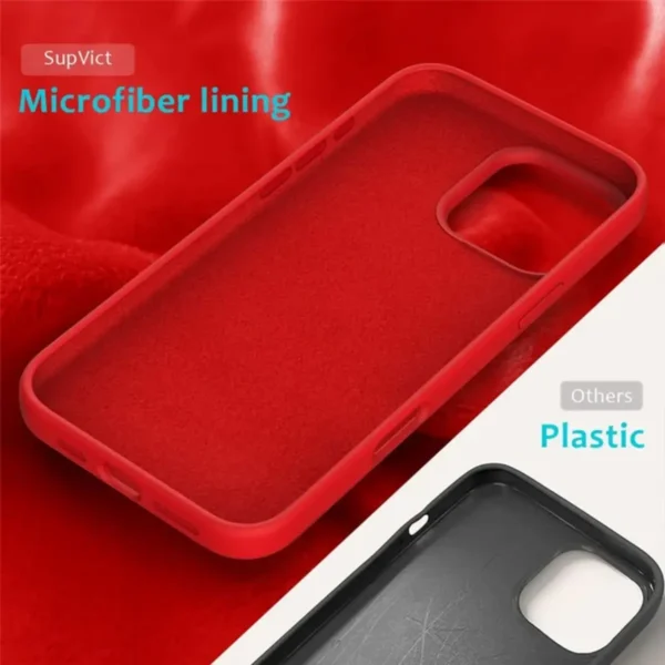 Case Anti-Drop Liquid Silicone para iPhone 16 Pro Max - Red