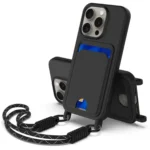 Case Liquid Silicone para iPhone 16 Pro Max con Holder y Correa - Black