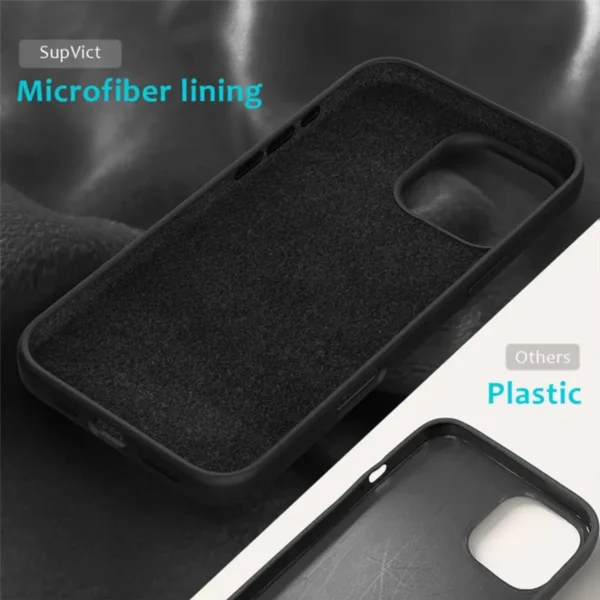 Case para iPhone 16 Pro Max Anti-Drop Liquid Silicone - Black