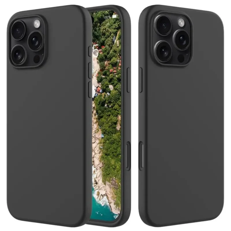 Case para iPhone 16 Pro Max Anti-Drop Liquid Silicone - Black